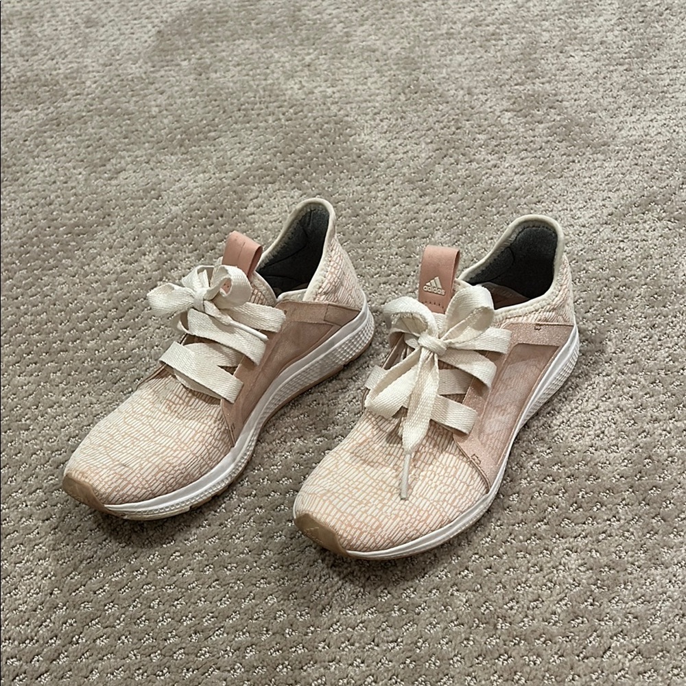 Adidas Pink and White Sneakers Modern Athletic Design